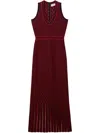 St John Scoop-neck Open-knit Maxi Dress In Black