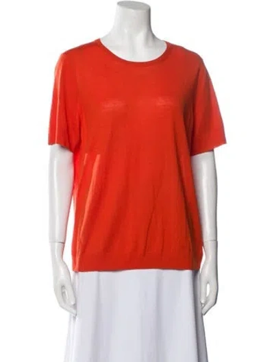 Pre-owned St John Scoop Neck Short Sleeve T-shirt In Orange