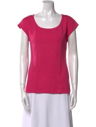 Pre-owned St John Scoop Neck Short Sleeve T-shirt In Pink