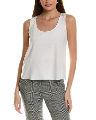 St John Scoop Neck Silk-blend Shell In White
