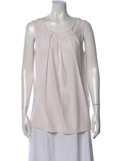 Pre-owned St John Scoop Neck Sleeveless Blouse In Gray