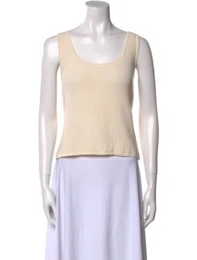 Pre-owned St John Scoop Neck Sleeveless Crop Top