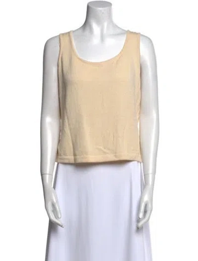 Pre-owned St John Scoop Neck Sleeveless Crop Top In Neutral