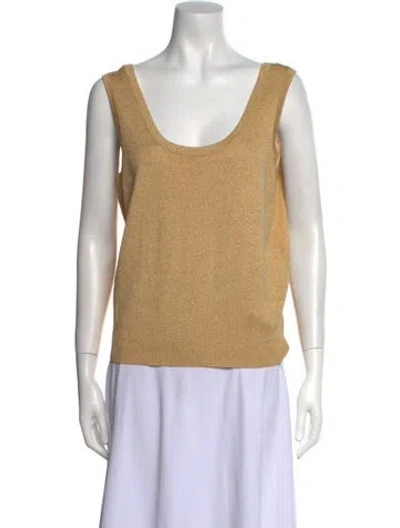 Pre-owned St John Scoop Neck Sleeveless Top