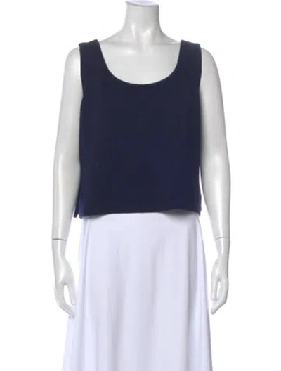 Pre-owned St John Scoop Neck Sleeveless Top In Black