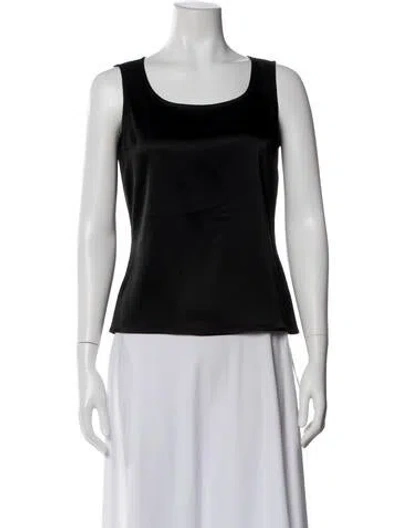 Pre-owned St John Scoop Neck Sleeveless Top In Black