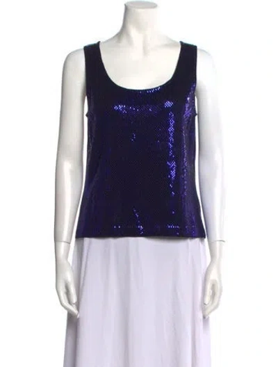 Pre-owned St John Scoop Neck Sleeveless Top In Black
