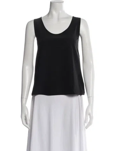 Pre-owned St John Scoop Neck Sleeveless Top In Black