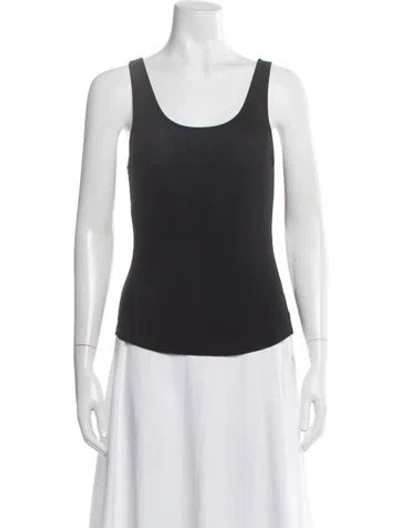 Pre-owned St John Scoop Neck Sleeveless Top In Black