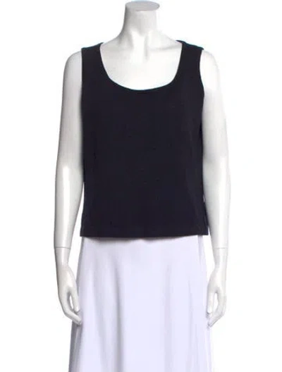 Pre-owned St John Scoop Neck Sleeveless Top In Blue