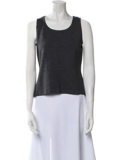 Pre-owned St John Scoop Neck Sleeveless Top In Blue