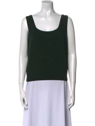 Pre-owned St John Scoop Neck Sleeveless Top In Blue