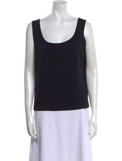 Pre-owned St John Scoop Neck Sleeveless Top In Blue
