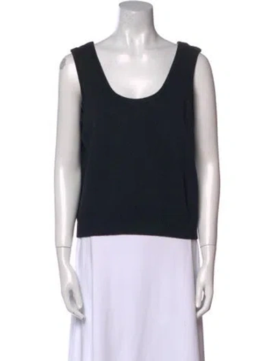 Pre-owned St John Scoop Neck Sleeveless Top In Blue