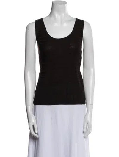 Pre-owned St John Scoop Neck Sleeveless Top In Blue