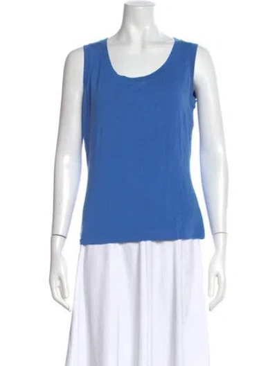 Pre-owned St John Scoop Neck Sleeveless Top In Blue