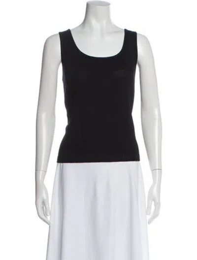 Pre-owned St John Scoop Neck Sleeveless Top In Blue