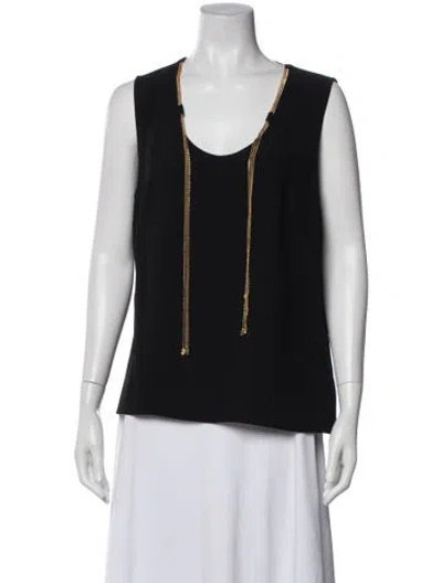 Pre-owned St John Scoop Neck Sleeveless Top In Blue
