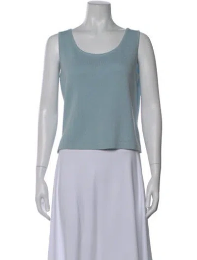 Pre-owned St John Scoop Neck Sleeveless Top In Blue