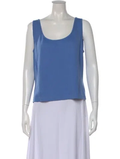 Pre-owned St John Scoop Neck Sleeveless Top In Blue