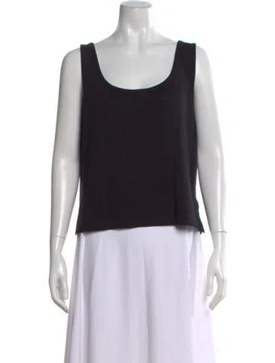 Pre-owned St John Scoop Neck Sleeveless Top In Blue