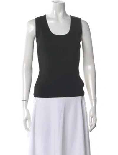 Pre-owned St John Scoop Neck Sleeveless Top In Blue