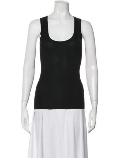Pre-owned St John Scoop Neck Sleeveless Top In Blue