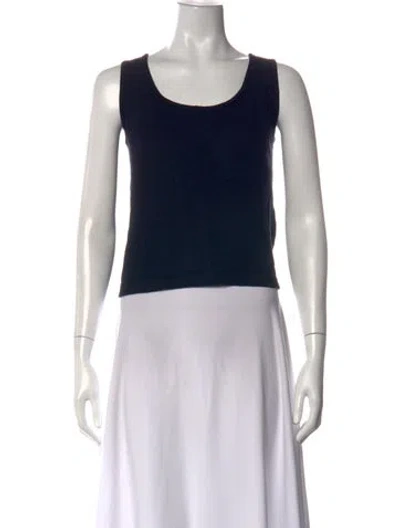 Pre-owned St John Scoop Neck Sleeveless Top In Blue