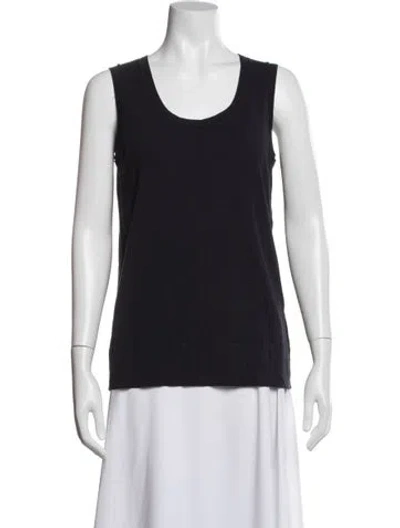 Pre-owned St John Scoop Neck Sleeveless Top In Blue