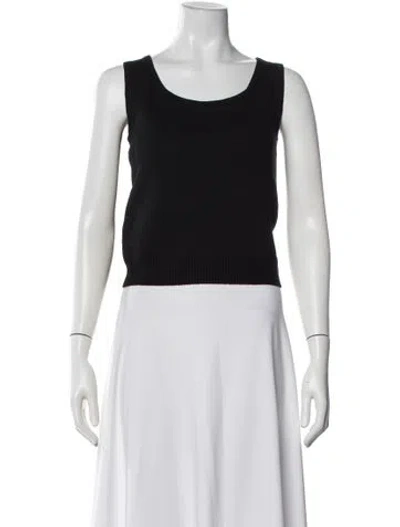 Pre-owned St John Scoop Neck Sleeveless Top In Blue
