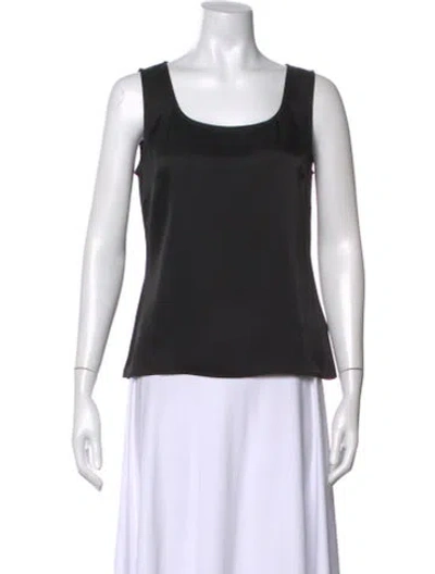 Pre-owned St John Scoop Neck Sleeveless Top In Blue