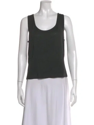 Pre-owned St John Scoop Neck Sleeveless Top In Brown