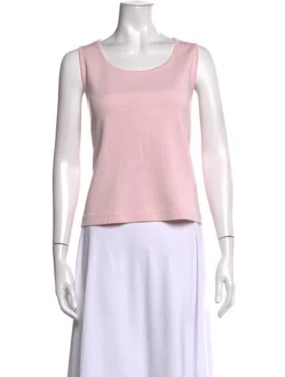 Pre-owned St John Scoop Neck Sleeveless Top In Brown