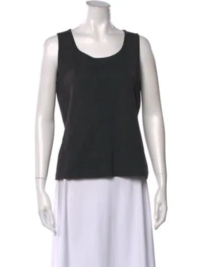 Pre-owned St John Scoop Neck Sleeveless Top In Gray