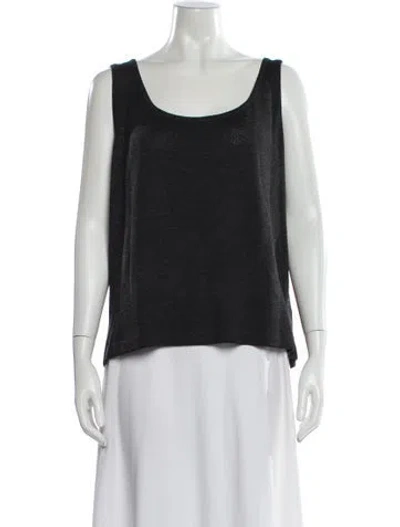 Pre-owned St John Scoop Neck Sleeveless Top In Gray