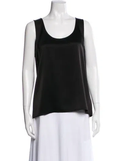 Pre-owned St John Scoop Neck Sleeveless Top In Gray