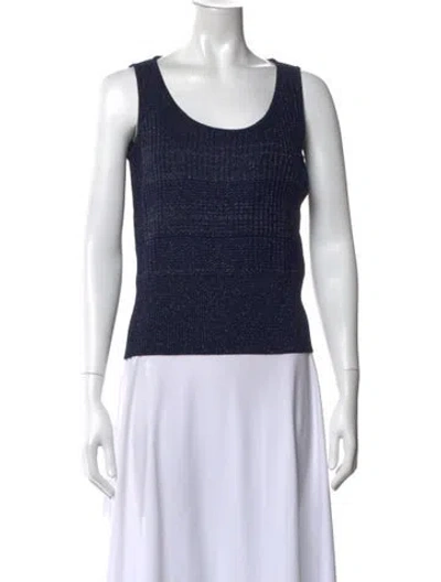 Pre-owned St John Scoop Neck Sleeveless Top In Gray