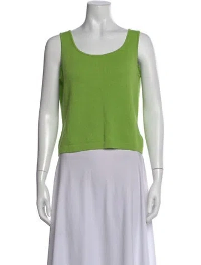 Pre-owned St John Scoop Neck Sleeveless Top In Green