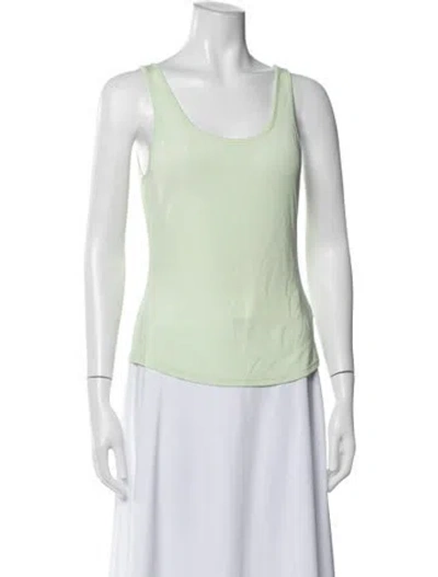 Pre-owned St John Scoop Neck Sleeveless Top In Green