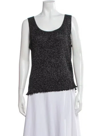 Pre-owned St John Scoop Neck Sleeveless Top In Multi