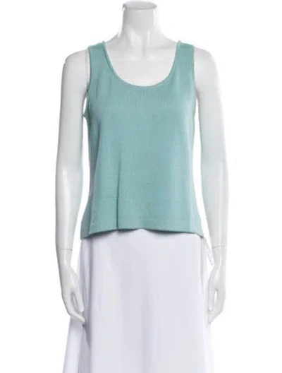 Pre-owned St John Scoop Neck Sleeveless Top In Multi