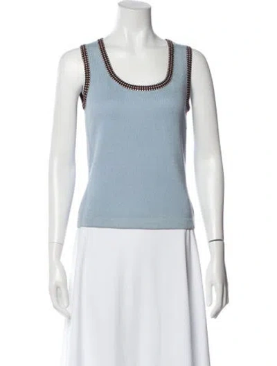 Pre-owned St John Scoop Neck Sleeveless Top In Multi