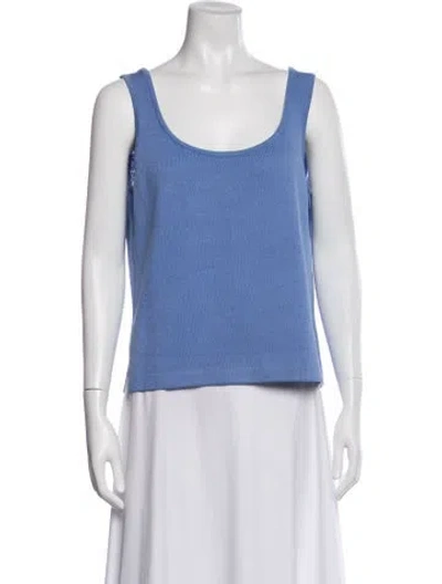 Pre-owned St John Scoop Neck Sleeveless Top In Multi