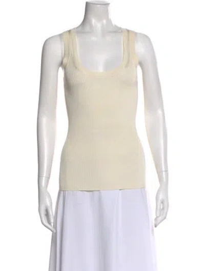Pre-owned St John Scoop Neck Sleeveless Top In Neutral