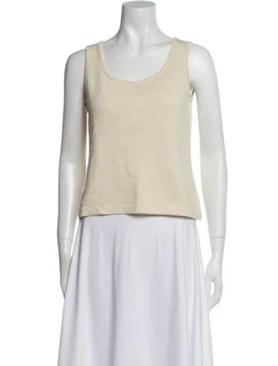Pre-owned St John Scoop Neck Sleeveless Top In Neutral