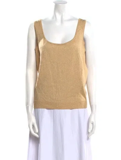 Pre-owned St John Scoop Neck Sleeveless Top In Neutral