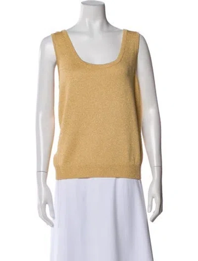 Pre-owned St John Scoop Neck Sleeveless Top In Neutral