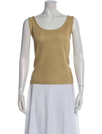 Pre-owned St John Scoop Neck Sleeveless Top In Neutral