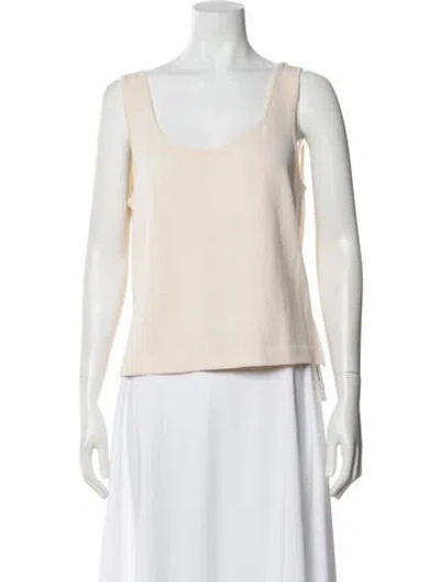 Pre-owned St John Scoop Neck Sleeveless Top In Neutral