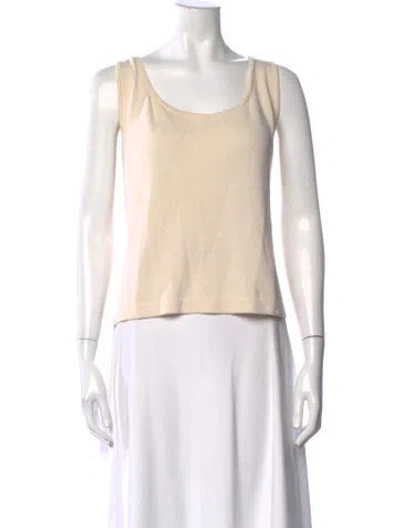 Pre-owned St John Scoop Neck Sleeveless Top In Neutral